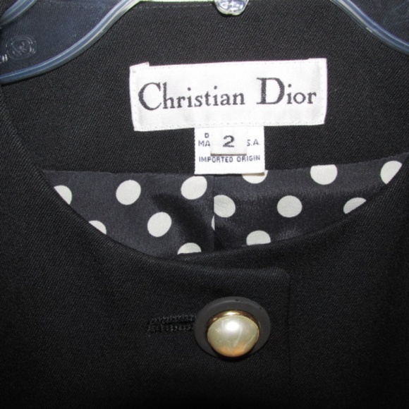 Christian Dior Vintage Black Tailored Jacket, Size 2 - Picture 3 of 7